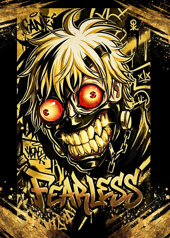 Fearless Anime Character with Mask