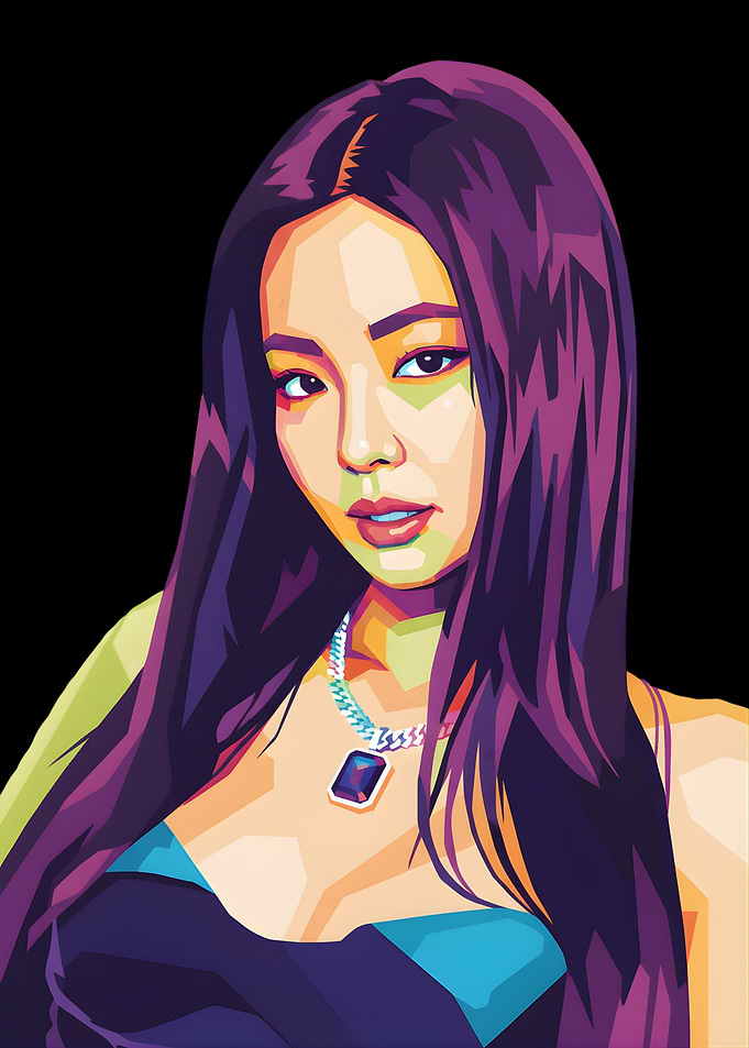 Jennie Kim Pop Art Portrait