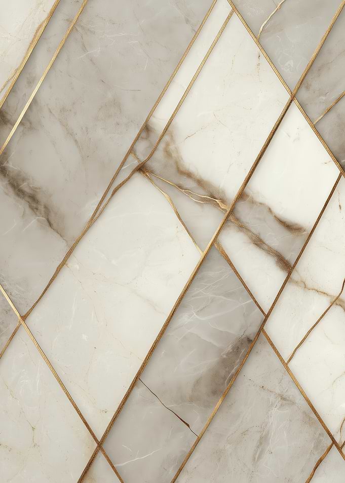 Marble Tiles with Golden Lines