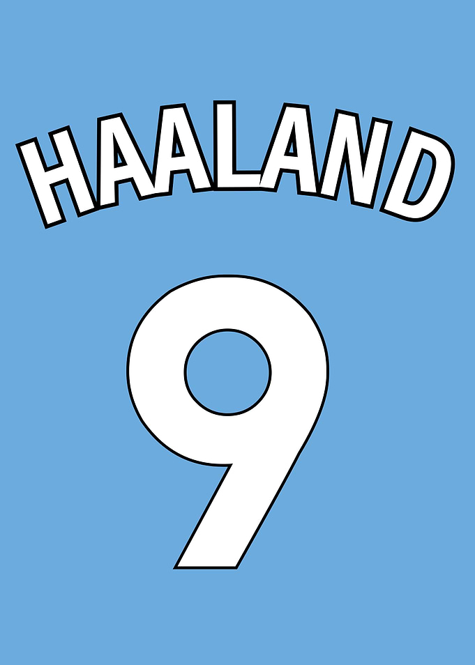 Erling Haaland Number 9 Man City Jersey