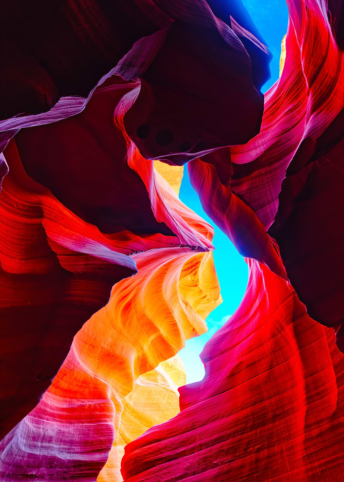 Antelope Canyon Colorful Rock Formations