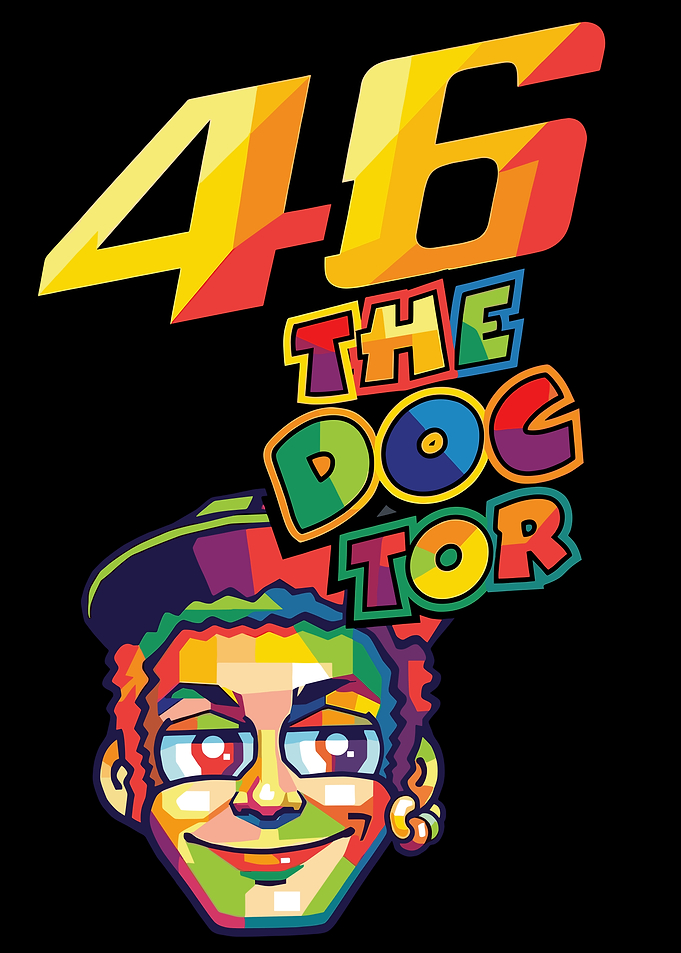 Valentino Rossi 'The Doctor' Colorful Portrait