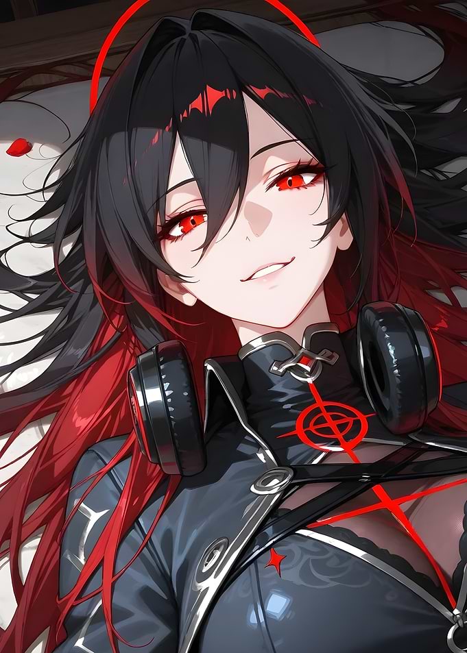 Anime Girl with Red Eyes