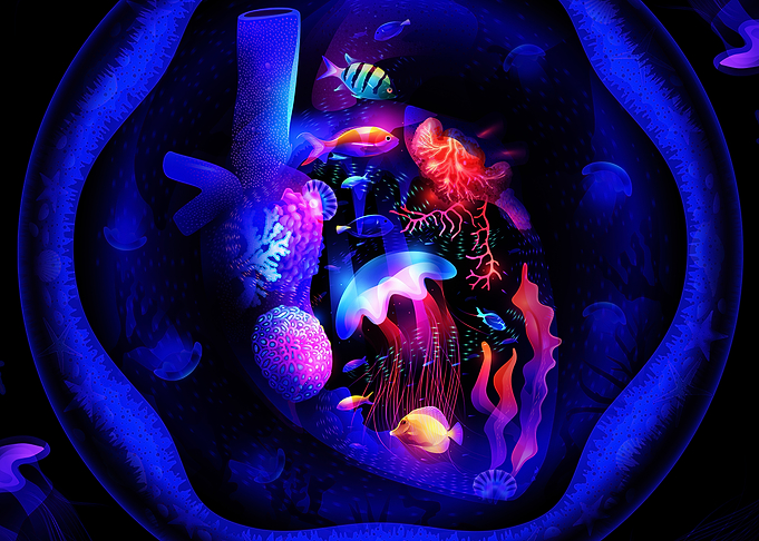 Underwater Heart: Coral Reef Ecosystem