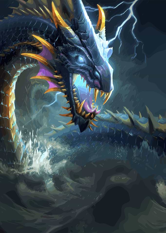Sea Serpent in Stormy Waters