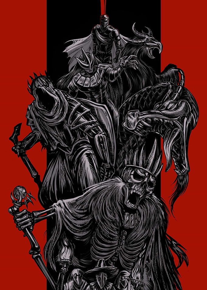 Dark Fantasy Characters Illustration