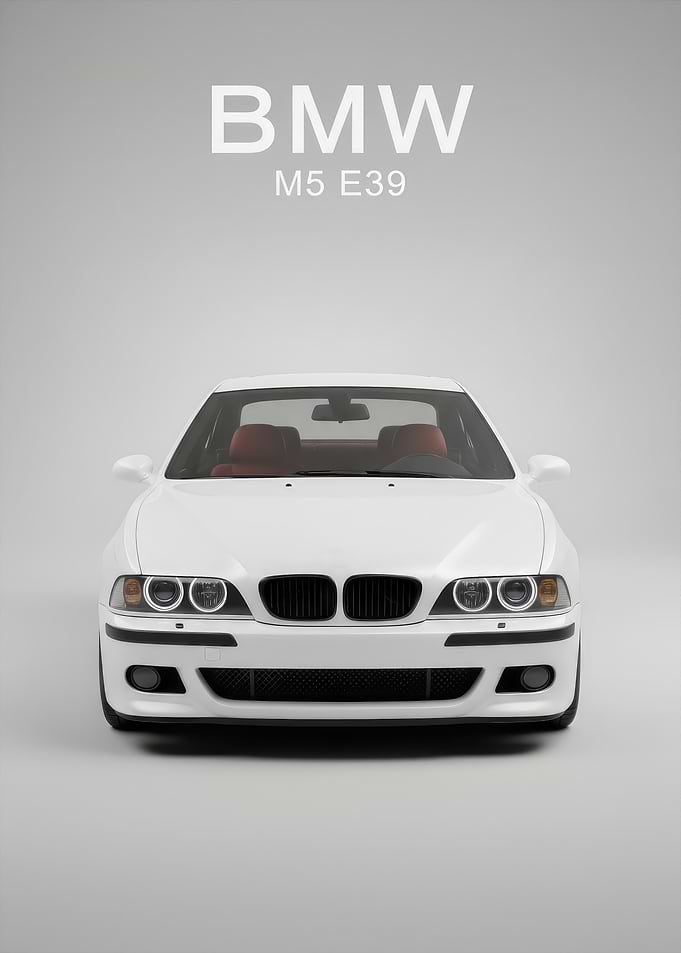 white BMW E39 Front poster