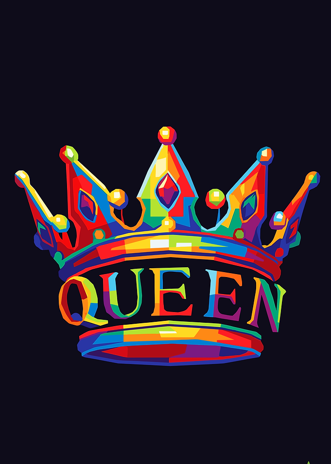 Colorful Queen Crown Pop Art