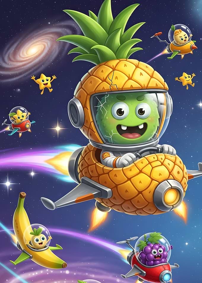 Fruit Astronauts in Space
