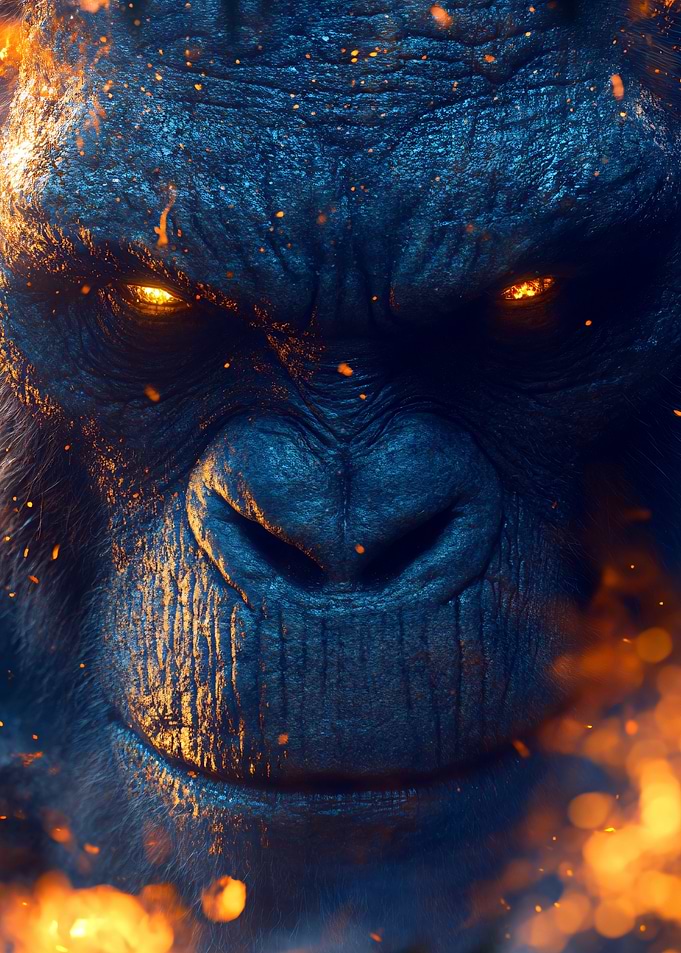 Fiery Eyed Gorilla Close-Up