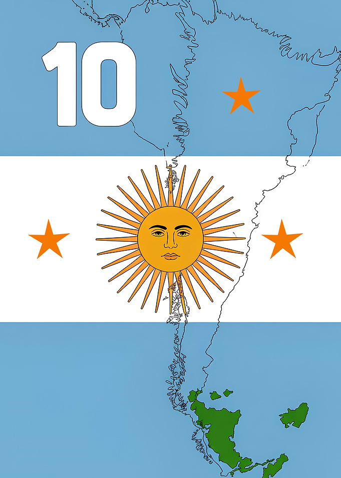 Argentina Map Flag Number 10