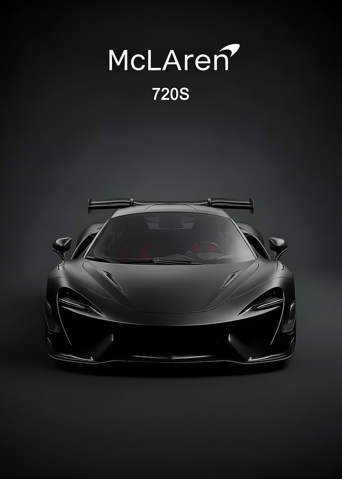 black McLaren 720S poster