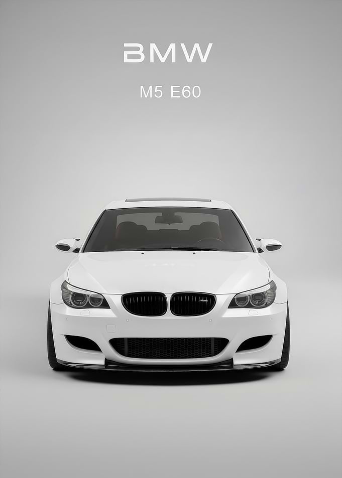 White BMW M5 E60 Front poster