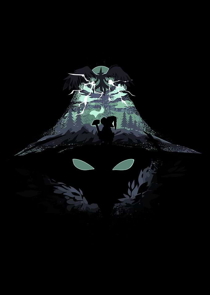 Dark Fantasy Landscape with Silhouette