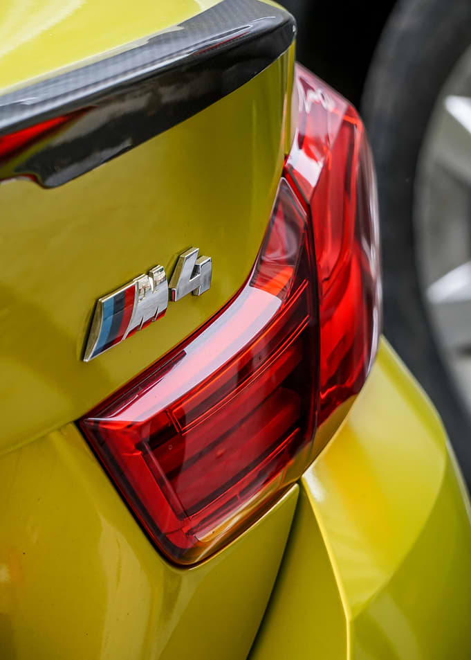 Yellow BMW M4 Tail Light Detail