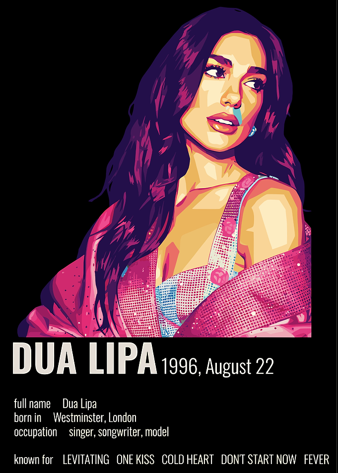 Dua Lipa Pop Art Portrait