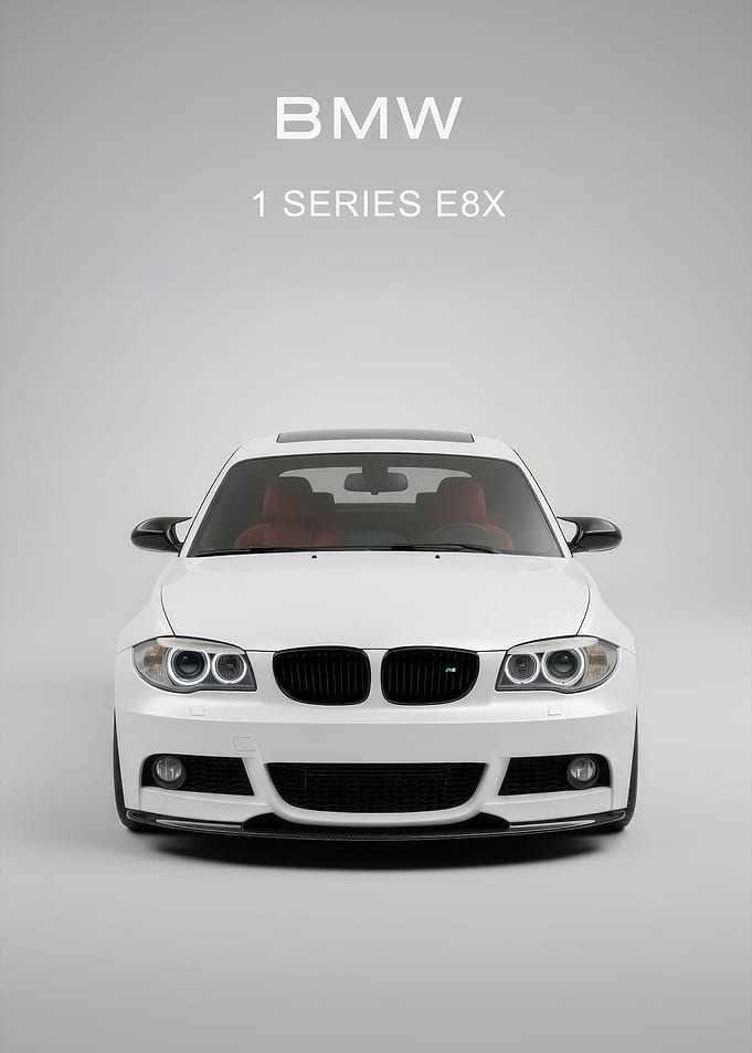 white BMW 1 E8X Front poster