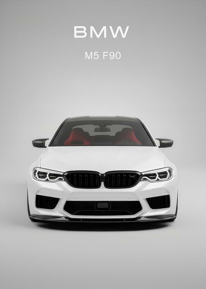 white BMW F90 Front poster