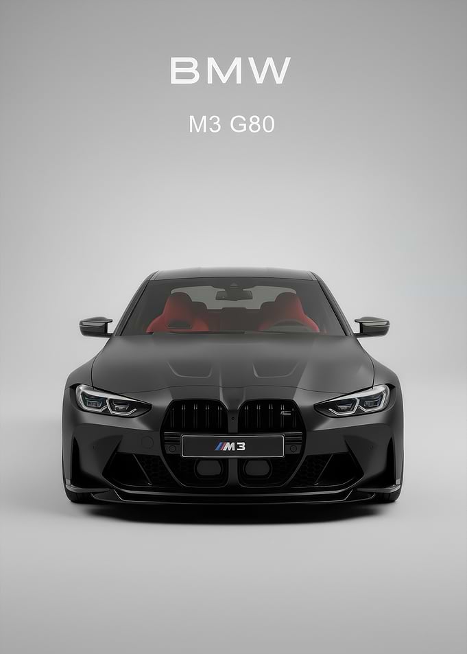 black BMW G80 Front poster