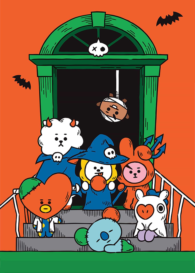 BT21 Halloween Cartoon Illustration