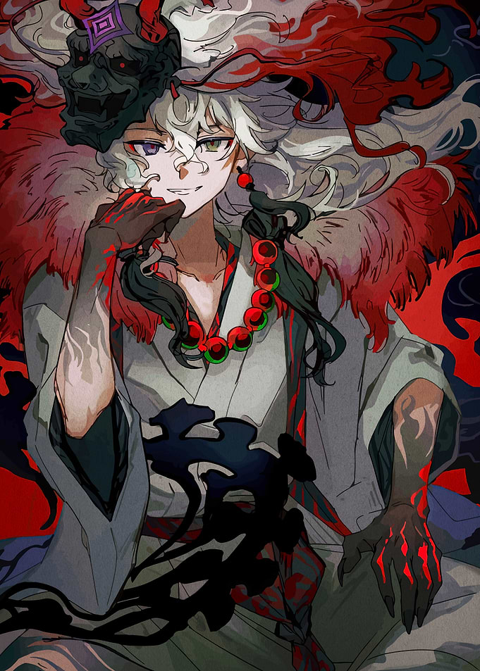 Anime character with mask and kimono