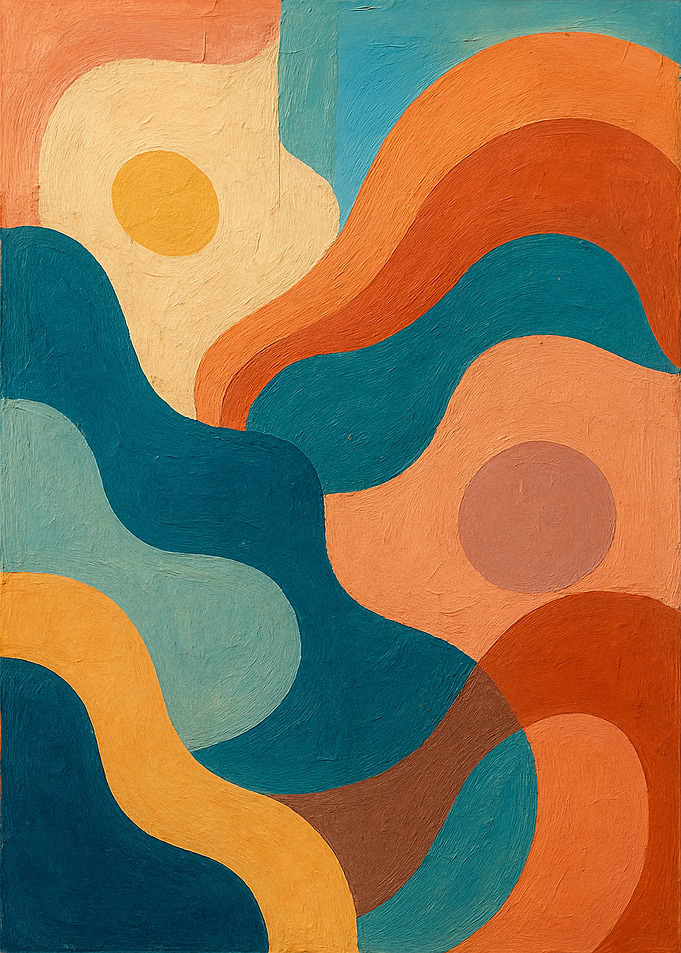 Abstract Painting with Curves and Circles