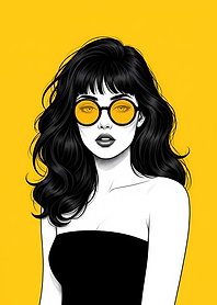Woman with Yellow Glasses on Yellow