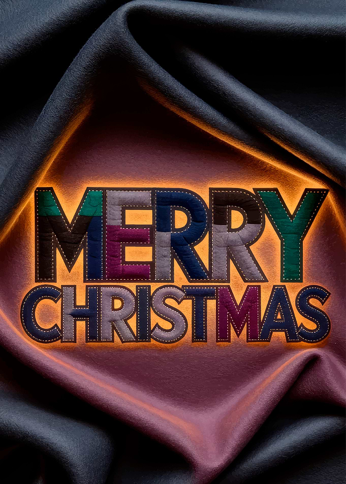 Merry Christmas Fabric Text