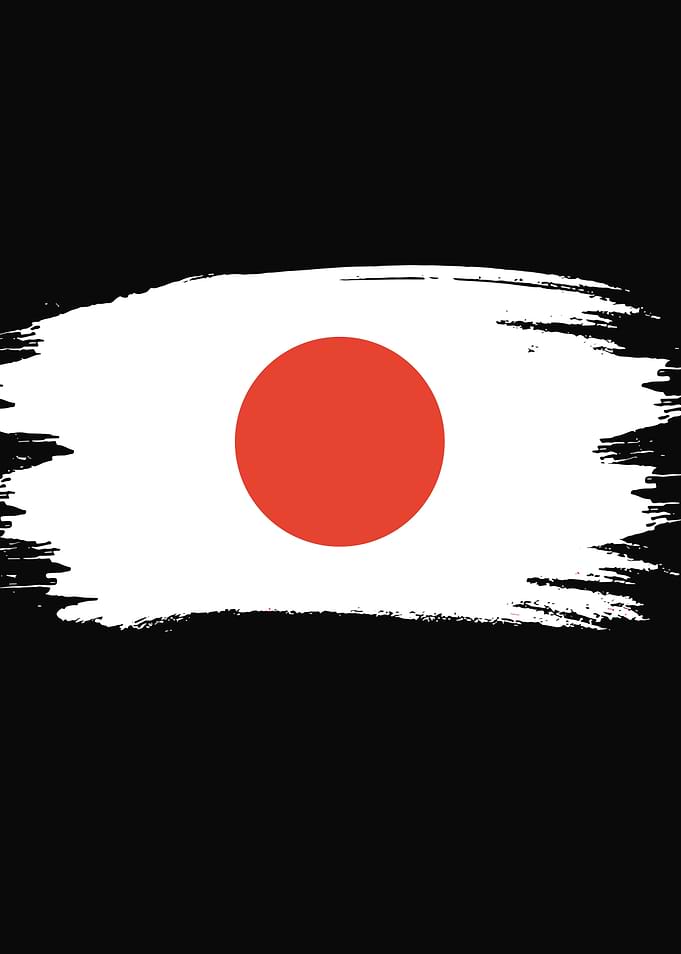 Japanese Flag Brush Stroke