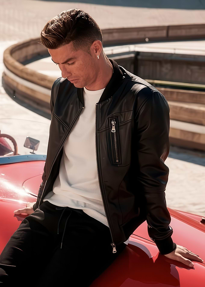 Cristiano Ronaldo with Red Car