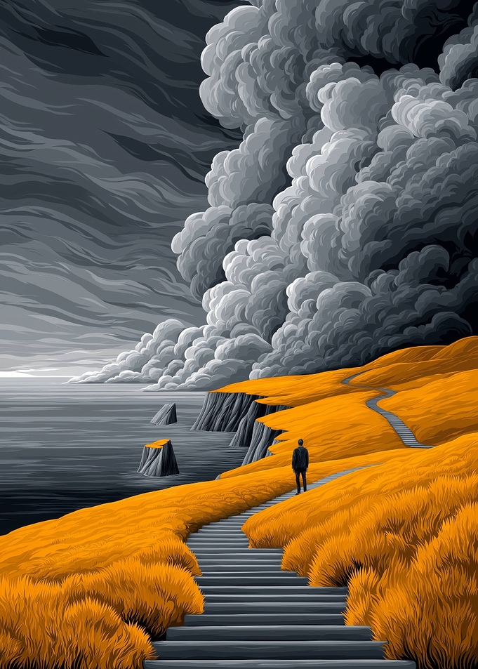 Coastal Landscape with Figure and Storm