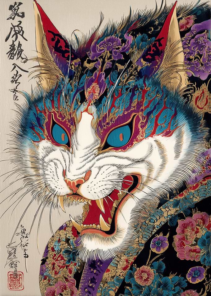 Japanese Cat Ukiyo-e Art