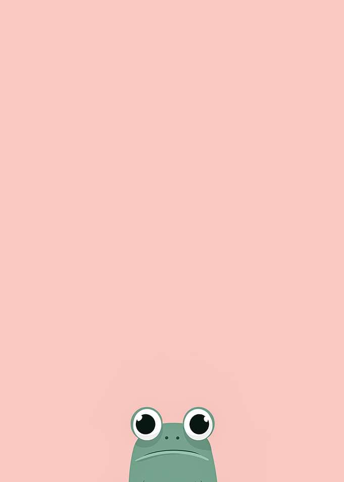 Minimalist Frog on Pink Background