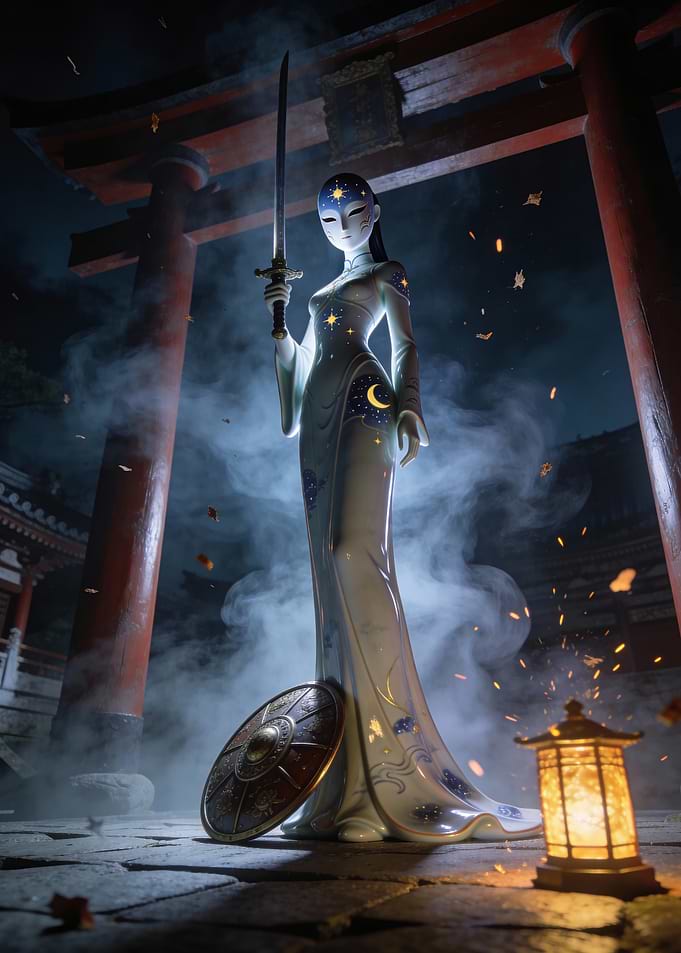 Celestial Warrior in Japanese Setting
