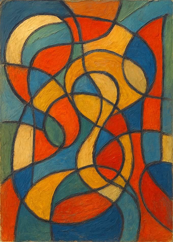 Abstract Colorful Geometric Painting