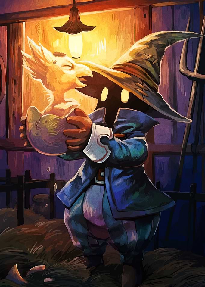 Vivi Ornitier and Chocobo Chick