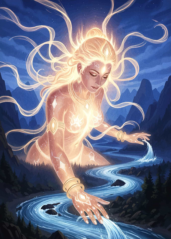 Glowing Goddess by River