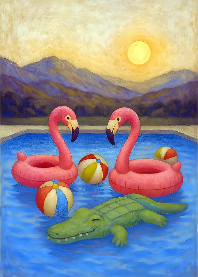 Pool Party with Flamingo Floats