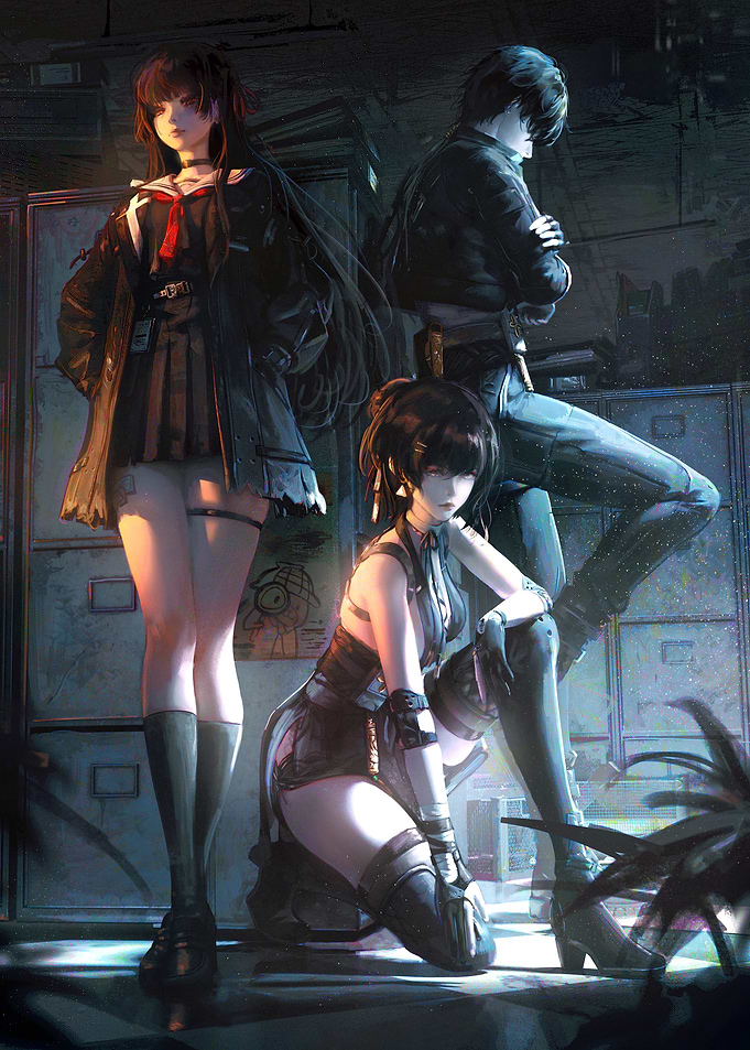 Three Characters in Dark