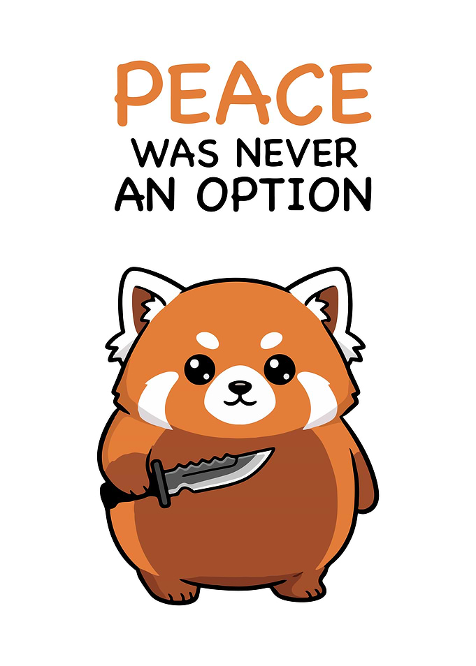 Red Panda with Knife - No Peace