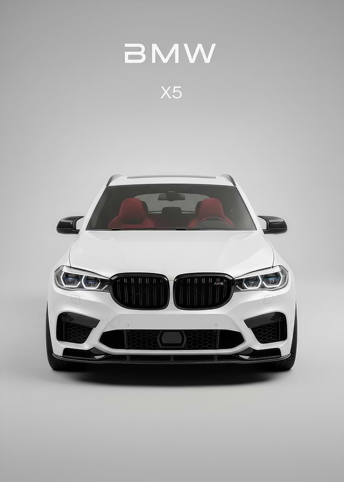 White BMW X5 Front poster
