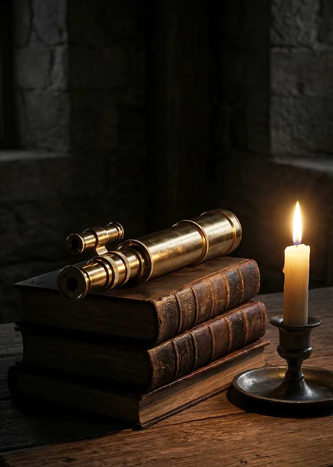 Vintage Brass and Leather Still Life