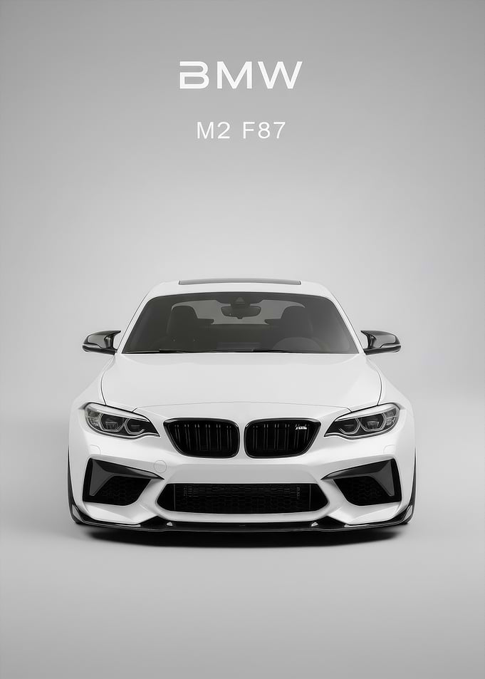 White BMW F87 Front poster
