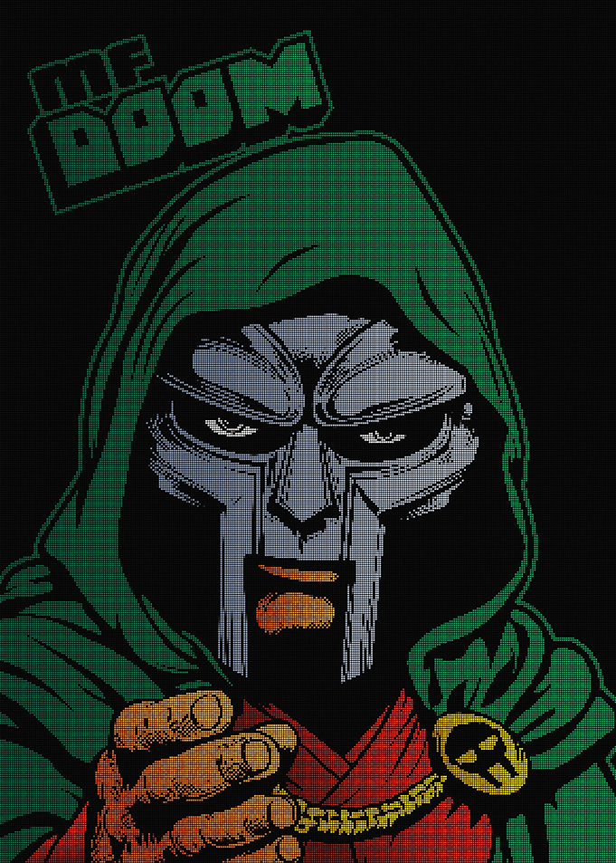 MF DOOM Pixel Art Portrait