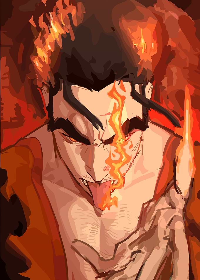 Fiery Character Portrait