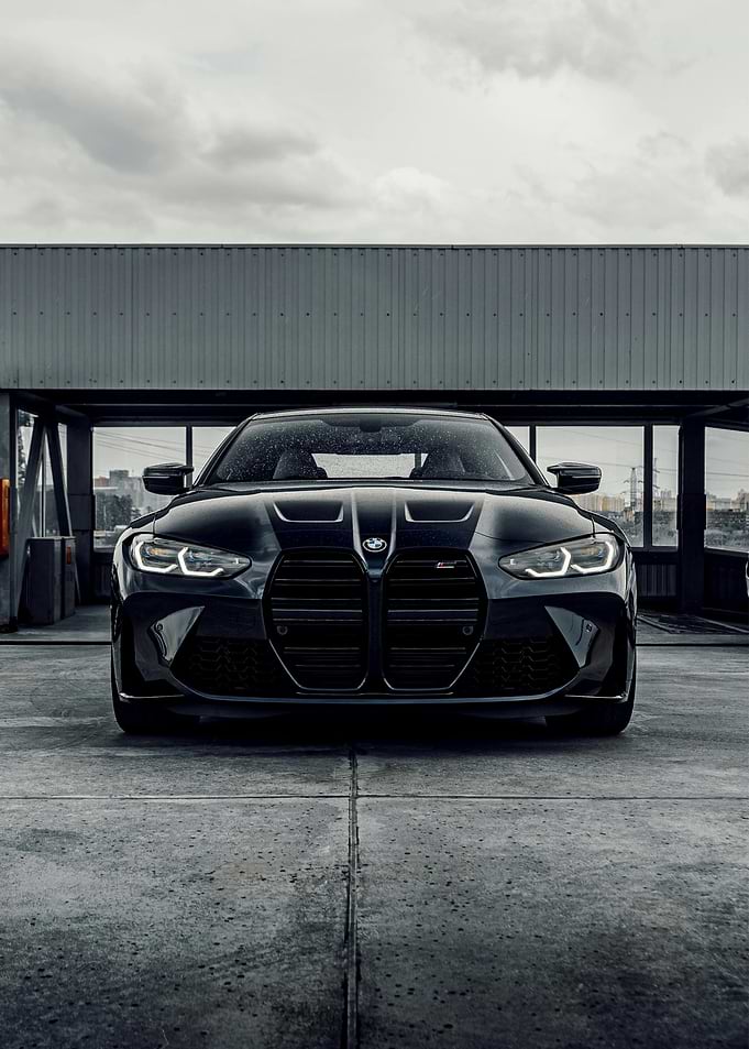 Sleek Black BMW M4 Front View