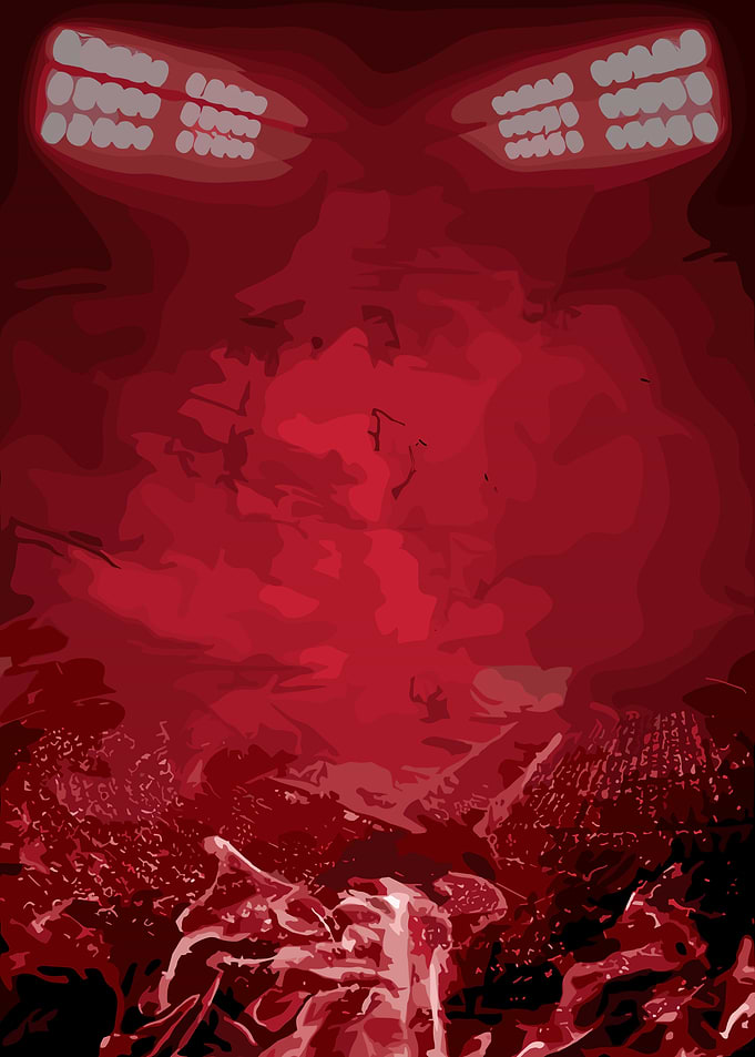 Red Abstract Crowd with Stage Lights