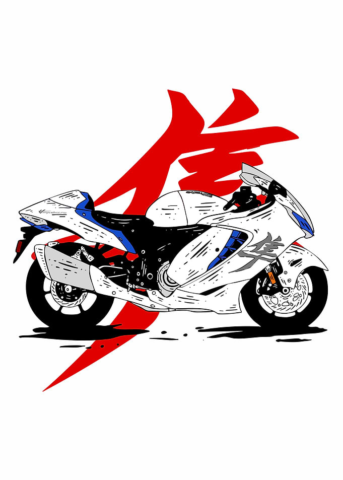 Suzuki Hayabusa Motorcycle Illustration