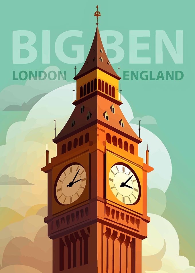 Big Ben London England Illustration