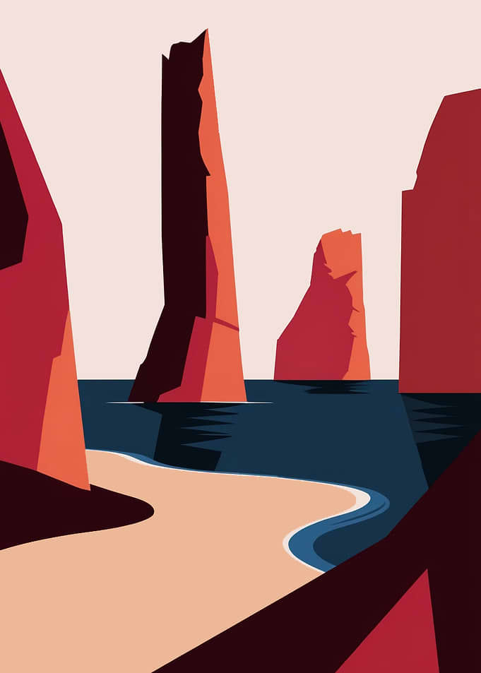 Minimalist Coastal Landscape